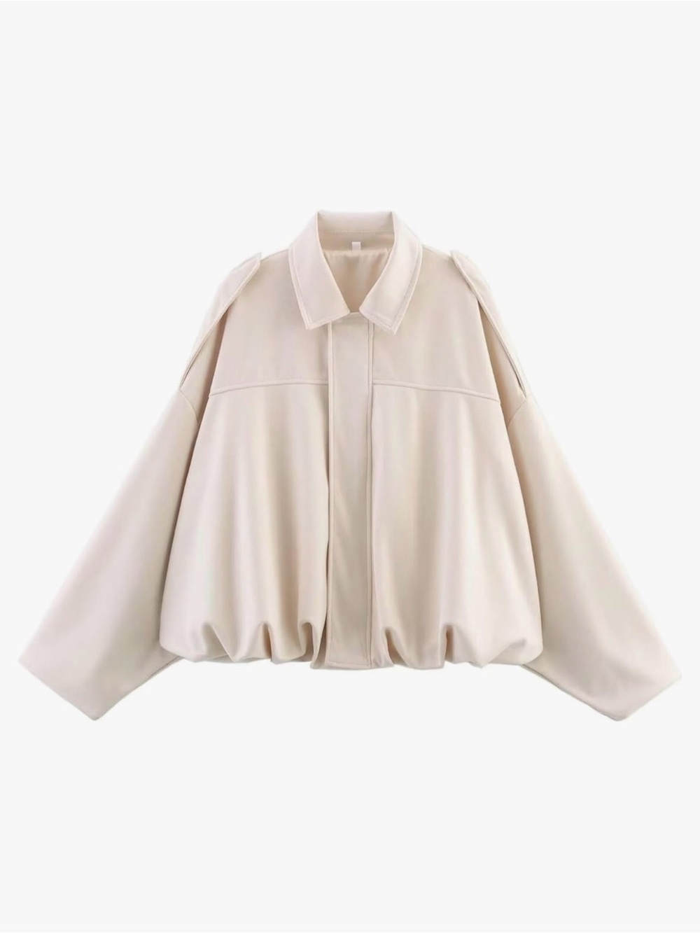 Womens Cropped Faux Suede Bomber Jacket - Beige